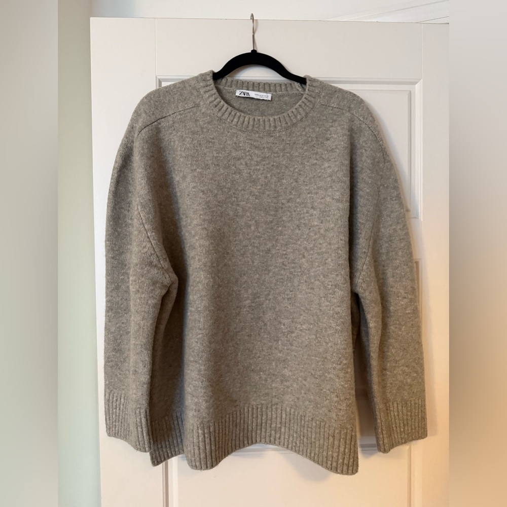 Zara Softknit Heather Gray Sweater